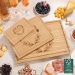 Planche à découper pour charcuterie en bambou FSC avec nom, date et jus de fruit Cadeau de pendaison de crémaillère pour couple