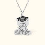 Custom Bear Graduation Pendant Necklace