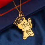 Custom Bear Graduation Pendant Necklace