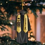 Personalised Graduation Gown with Ribbon Design Acrylic Christmas Ornament with Text Graduation Christmas Tree Decor Gift for 2025 Graduates