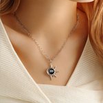 Personalized Angel Number Sun and Moon Energy Gemstone Necklace with Text Birthday Anniversary Gift for Mystery Numerology Lover
