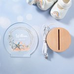 Gepersonaliseerd Walvis Zeepaard Zeedieren Acryl LED Nachtlampje met Houten Voet en Naam Home Decor Baby Shower Verjaardagscadeau voor Jongens Meisjes