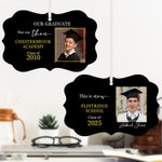 Personalised Ceramic Class of 2025 Name Tag Ornament with Photo and School Name Graduation Gift for Graduates