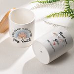 Personalized It Takes A Big Heart To Shape Little Minds Ceramic Plant Pot with Bamboo Base and Name Appreciation Back to School Gift for Teacher