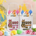 Personalised Camouflage Bunny Egg Hunter Bucket Bag with Name Easter Party Hunt Basket Holiday Birthday Gift for Boys Girls