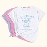 Personalized Last Toast On The Coast Bachelorette Club 100% Cotton T-shirt with Text Beach Bachelorette Party Gift for Her