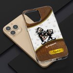 Custodia per telefono personalizzata in TPU a tema animale domestico con nome e impronte di zampe, regalo per gli amanti dei cani e dei gatti