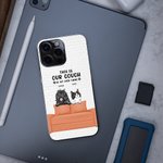 Henkilökohtainen Tämä on meidän sohva Pet Theme TPU Slim Puhelin asia nimi ja Wall Tile tausta lahja koira kissa rakastaja