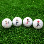Pelota de golf personalizada con personaje y nombre en el frente y reverso regalo de Navidad cumpleaños y Día del Padre para jugadores de golf