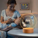 Gepersonaliseerd Walvis Zeepaard Zeedieren Acryl LED Nachtlampje met Houten Voet en Naam Home Decor Baby Shower Verjaardagscadeau voor Jongens Meisjes