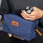 Personalized Large Capacity Multi-compartment Canvas Toiletry Bag with Engraved Name Birthday Father's Day Gift For Men
