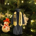 Personalised Graduation Gown with Ribbon Design Acrylic Christmas Ornament with Text Graduation Christmas Tree Decor Gift for 2025 Graduates