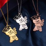 Custom Bear Graduation Pendant Necklace