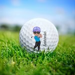 Pelota de golf personalizada con personaje y nombre en el frente y reverso regalo de Navidad cumpleaños y Día del Padre para jugadores de golf