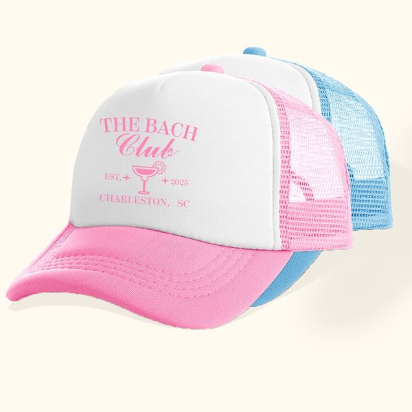 Henkilökohtainen Bach Club Hengittävä Mesh Hat Baseball Cap kanssa vuosi ja teksti Beach Party Favor Bachelorette lahja hänelle
