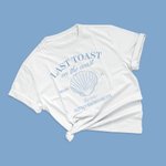 Personalized Last Toast On The Coast Bachelorette Club 100% Cotton T-shirt with Text Beach Bachelorette Party Gift for Her