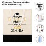 Sac Fourre-tout Rétro Personnalisé avec Nom et Année de Classe Cadeau Graduation Fin d'Études pour les Diplômés