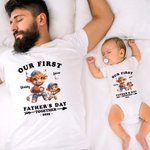 T-shirt Onesie de Bébé 100% Coton Personnalisé avec Nom et Vache de Highland Cadeau pour Nouveau Papa Nouveau-né