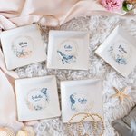 Personalizzato balena medusa animale marino quadrato ceramica Trinket Gioielli Piatto con nome Compleanno Anniversario regalo per le donne