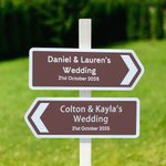Personalised Metal Arrow Wedding Sign with Text Wedding Reception Signage Direction Preparing Gift for Newlyweds