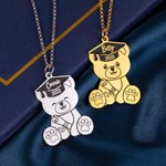 Custom Bear Graduation Pendant Necklace