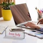 Personalized Boss Lady Name Sign Desk Nameplate Office Decor Promotion Congratulation Appreciation Gift for Women Leader Colleague