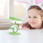 Personalized Cute Bunny Flowers Spots Stripes Wooden Easter Egg Holder with Name Tag Party Decor Birthday Holiday Gift for Kids