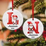 Personalised Santa Letter Ceramic Ornament with Name and Year Tree Decor Christmas Gift for Friend Family