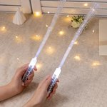 Bâtons de Fibre Lumineuse Blancs Personnalisés avec Texte Remplaçable Feux d'Artifice Mariage Fête Concert Cadeau pour les Jeunes Mariés Amis