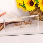 Personalized Boss Lady Name Sign Desk Nameplate Office Decor Promotion Congratulation Appreciation Gift for Women Leader Colleague