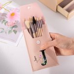 Personalisierte bunte Blume Initial & Name Leder Make-up-Pinsel Tasche mit 8 Stück Make-up-Pinsel Muttertag Hochzeit Geschenk für sie