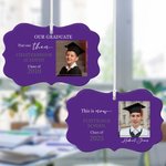 Personalised Ceramic Class of 2025 Name Tag Ornament with Photo and School Name Graduation Gift for Graduates