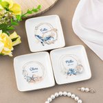 Personalizzato balena medusa animale marino quadrato ceramica Trinket Gioielli Piatto con nome Compleanno Anniversario regalo per le donne