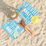 Personalized Colourful Signature Style Graduation Beach Towel with Name Year Vacation Pool Party Graduation Gift for Class of 2024 Graduates