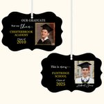 Personalised Ceramic Class of 2025 Name Tag Ornament with Photo and School Name Graduation Gift for Graduates