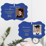 Personalised Ceramic Class of 2025 Name Tag Ornament with Photo and School Name Graduation Gift for Graduates