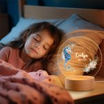 Gepersonaliseerd Walvis Zeepaard Zeedieren Acryl LED Nachtlampje met Houten Voet en Naam Home Decor Baby Shower Verjaardagscadeau voor Jongens Meisjes