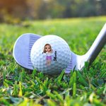 Pelota de golf personalizada con personaje y nombre en el frente y reverso regalo de Navidad cumpleaños y Día del Padre para jugadores de golf