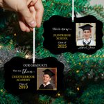 Personalised Ceramic Class of 2025 Name Tag Ornament with Photo and School Name Graduation Gift for Graduates