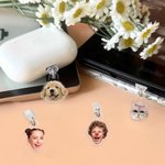 Gepersonaliseerde foto portret verjaardag hoed clown neus Type C Android Apple Anti-Dust Plug Cover telefoon accessoire verjaardagscadeau voor vriend familie