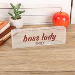 Personalized Boss Lady Name Sign Desk Nameplate Office Decor Promotion Congratulation Appreciation Gift for Women Leader Colleague