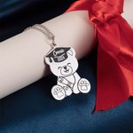 Custom Bear Graduation Pendant Necklace
