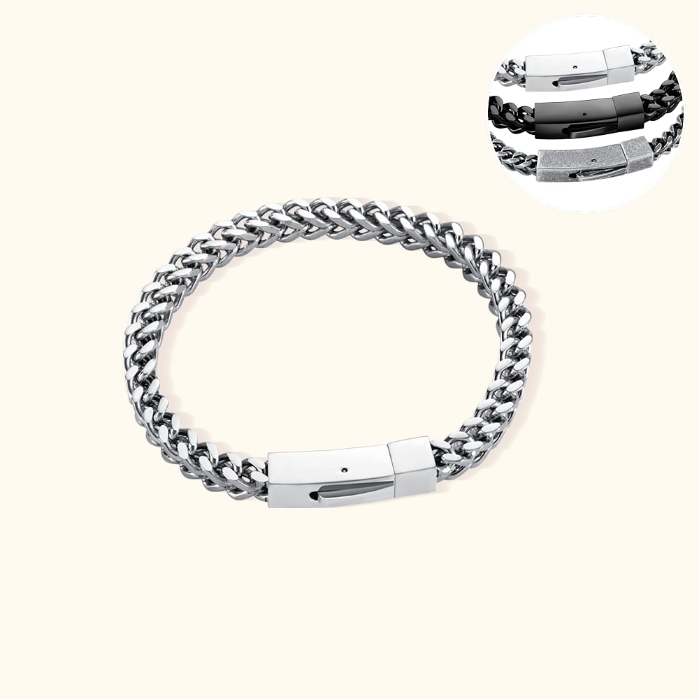 Bracelets en acier titane personnalisés Bracelet en chaîne pour lui Cadeau pour petit ami