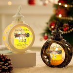 Gepersonaliseerde kousen ontwerp LED licht kerst vlamloze kaars lantaarn Ornament met 1-6 namen en jaar Feest Decor Cadeau voor familie