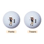 Pelota de golf personalizada con personaje y nombre en el frente y reverso regalo de Navidad cumpleaños y Día del Padre para jugadores de golf