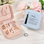 Personalizzato Classe 2025 Portagioie in pelle con motivo a nappe con nome e messaggio di auguri Accessorio da viaggio portatile Regalo di laurea per laureati