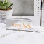 Personalized Boss Lady Name Sign Desk Nameplate Office Decor Promotion Congratulation Appreciation Gift for Women Leader Colleague