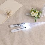 Bâtons de Fibre Lumineuse Blancs Personnalisés avec Texte Remplaçable Feux d'Artifice Mariage Fête Concert Cadeau pour les Jeunes Mariés Amis