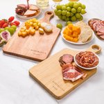 Personalised Engraved Name Date Reversible Cheese Charcuterie Chopping Board with Finger Grip Made in USA Housewarming Birthday Gift for Family Couple
