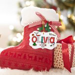 Personalised Snowman Christmas Tree Doodle Letter Ceramic Christmas Ornament with Name Year and 3 Lanyards Christmas Home Decor Gift for Family